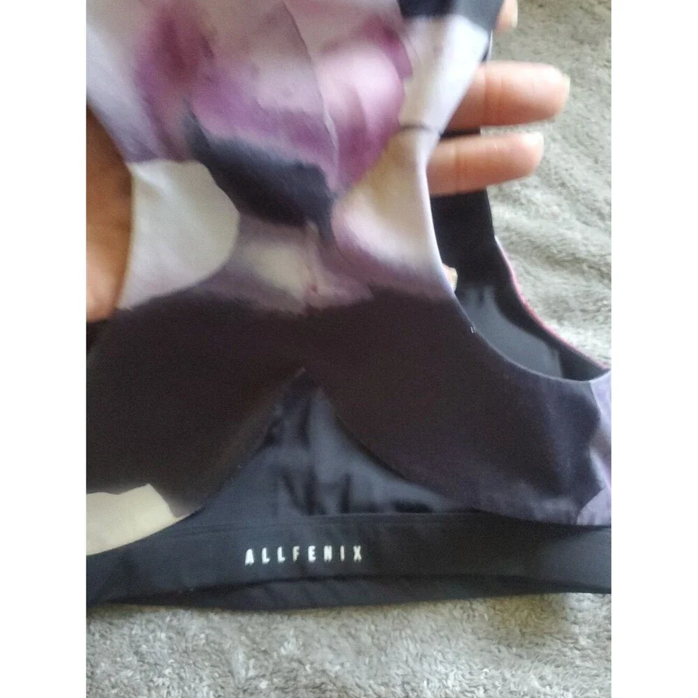 All Fenix Rosa Sports Bra in a black multi-color floral print Size M